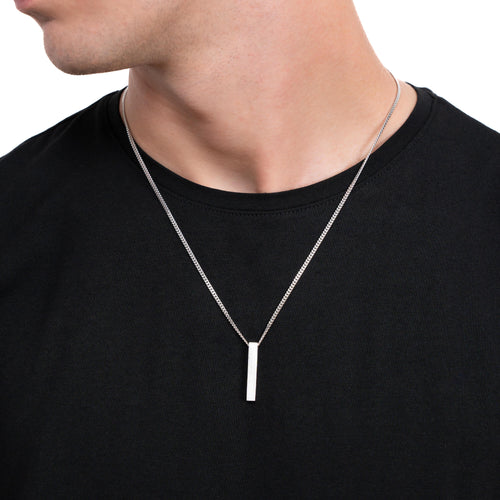 STAB BAR HALSKETTE 925 SILBER RHODINIERT - IDENTIM®