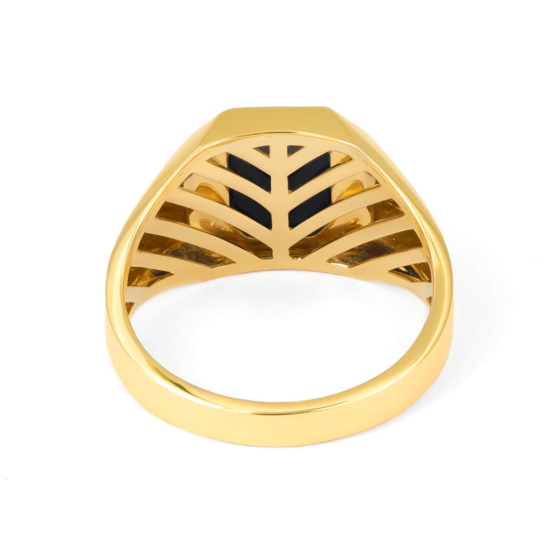 SIEGELRING TIGERAUGE OKTAGON 585, 750 GOLD