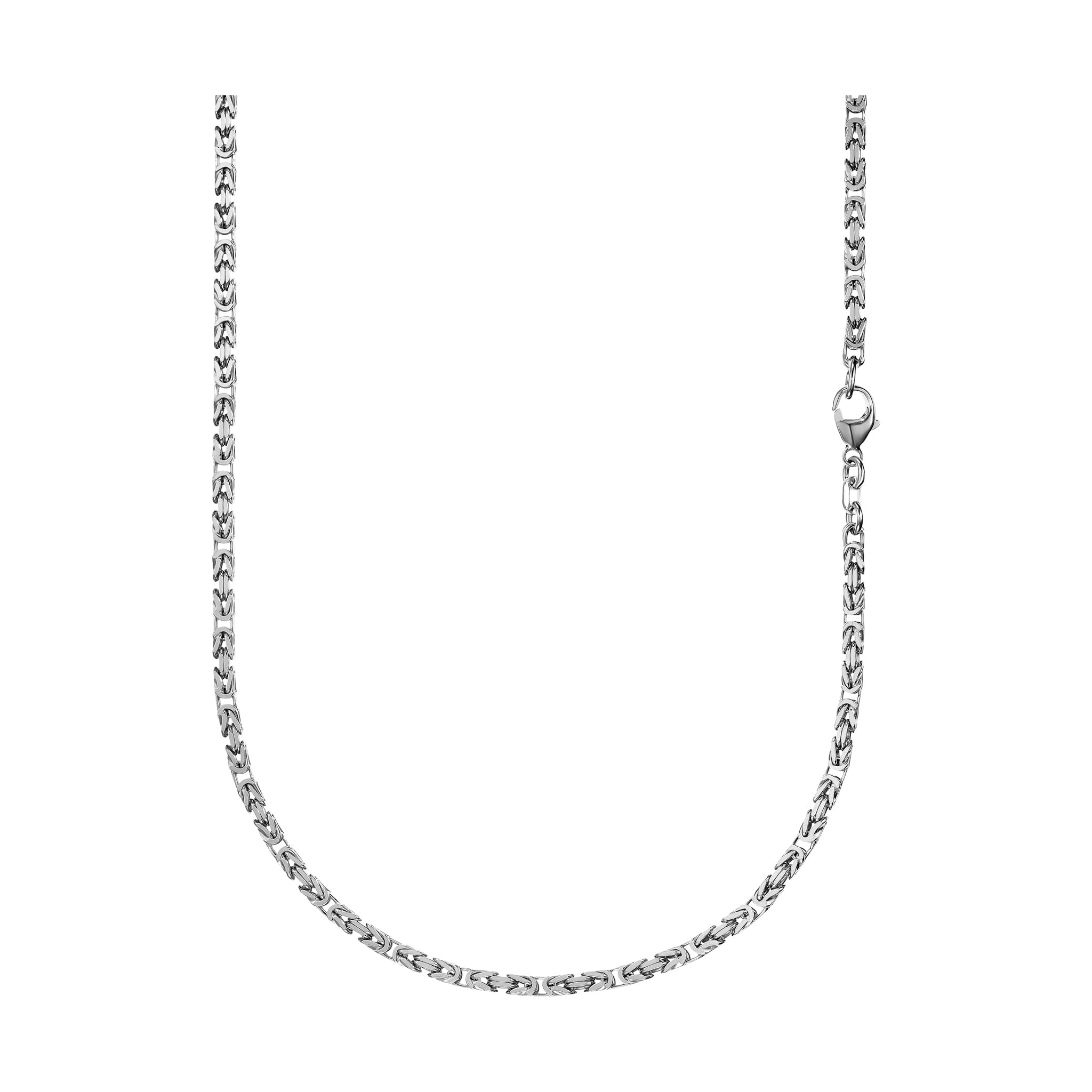 Silberkette Königskette Rhodiniert Herren 925 IDENTIM® Silber Herrenkette 3.00mm Halskette