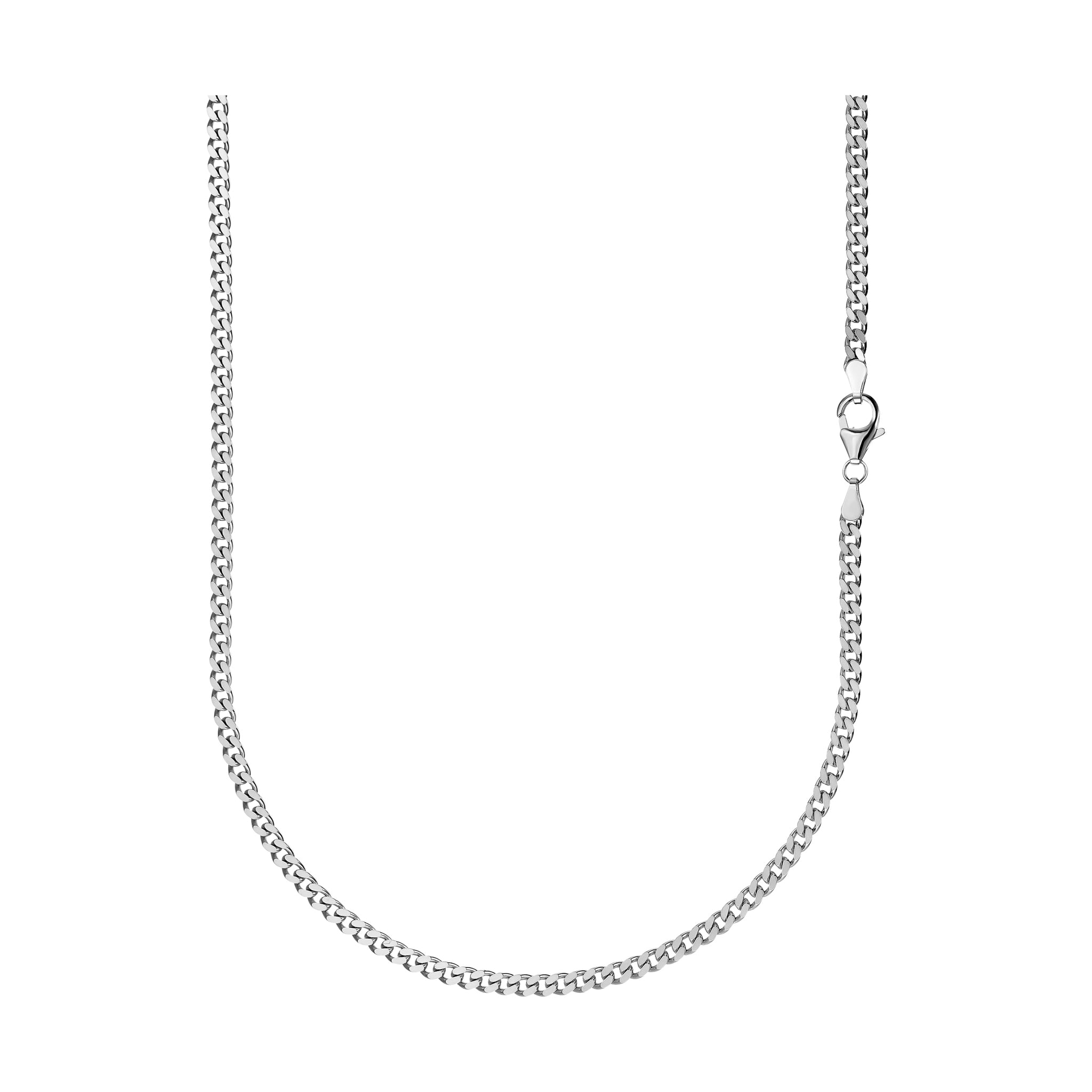IDENTIM® Silber Rhodiniert 925 Halskette 3,30mm Herrenkette Herren Panzerkette Silberkette