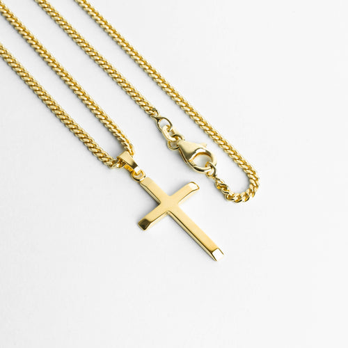 KREUZ HALSKETTE 925 SILBER 18 KARAT VERGOLDET - IDENTIM®