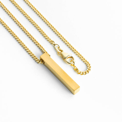 STAB BAR HALSKETTE 925 SILBER 18 KARAT VERGOLDET - IDENTIM®