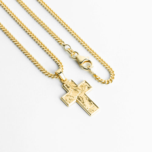KREUZ HALSKETTE SUENO 925 SILBER 18 KARAT VERGOLDET - IDENTIM®