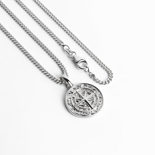 KOMPASS HALSKETTE 925 SILBER RHODINIERT - IDENTIM®