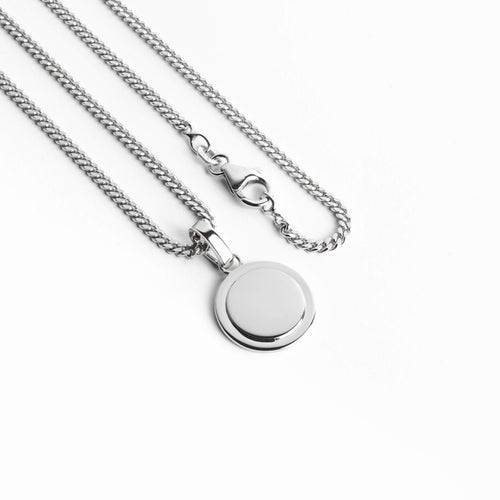 GRAVURPLATTE COIN HALSKETTE 925 SILBER RHODINIERT - IDENTIM®