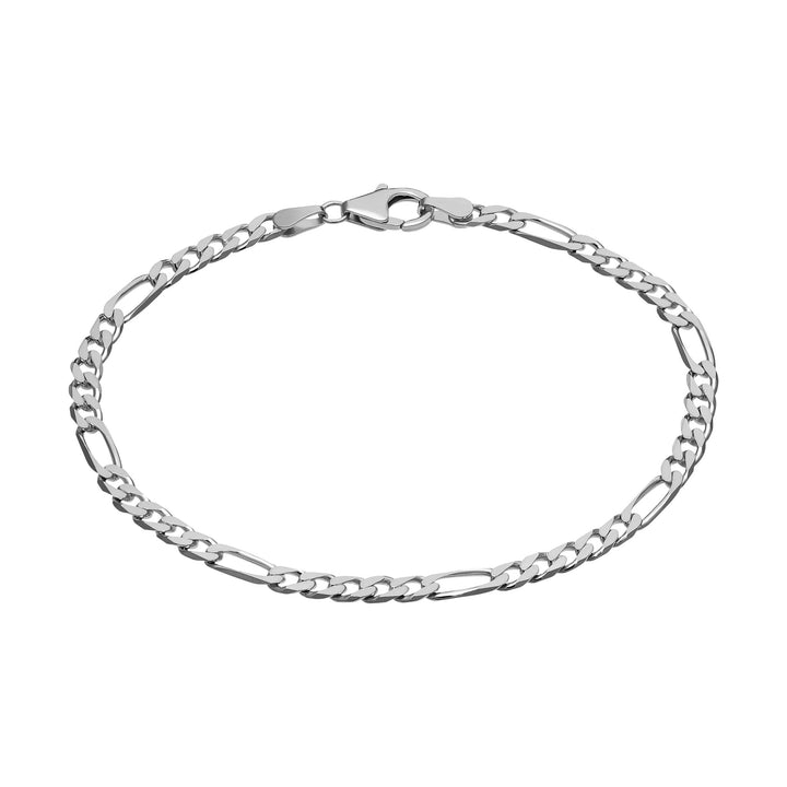 BRANSOLETKA ŁAŃCUSZKOWA FIGARO SREBRO 925 RODOWANE 3,40MM - IDENTIM®