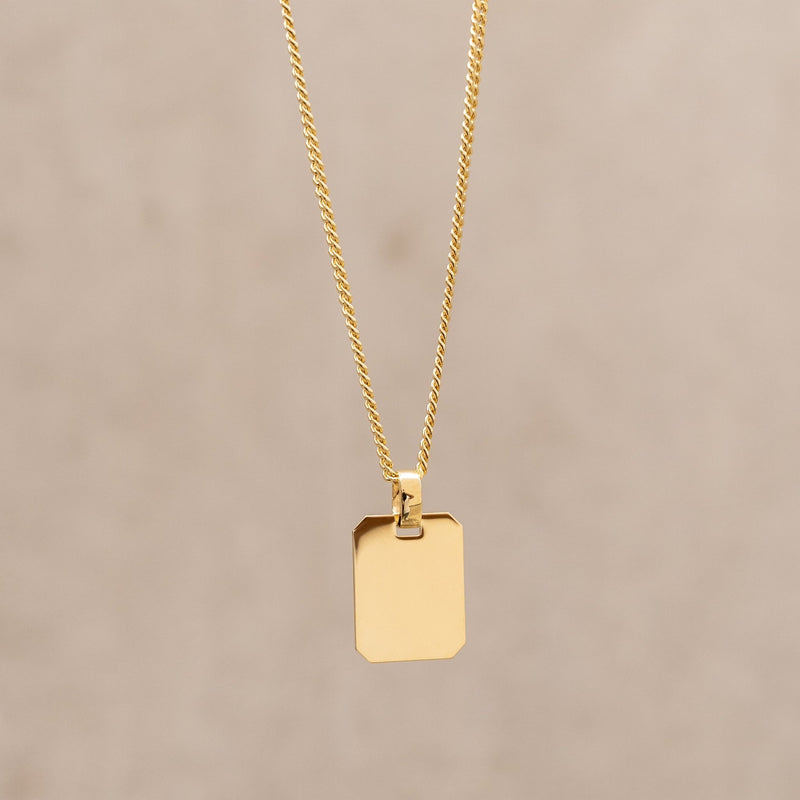 GRAVURPLATTE OKTAGON HALSKETTE 333 GOLD