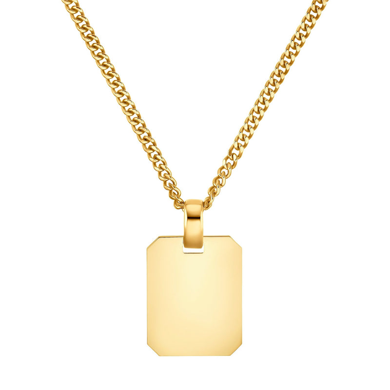 GRAVURPLATTE OKTAGON HALSKETTE 333 GOLD
