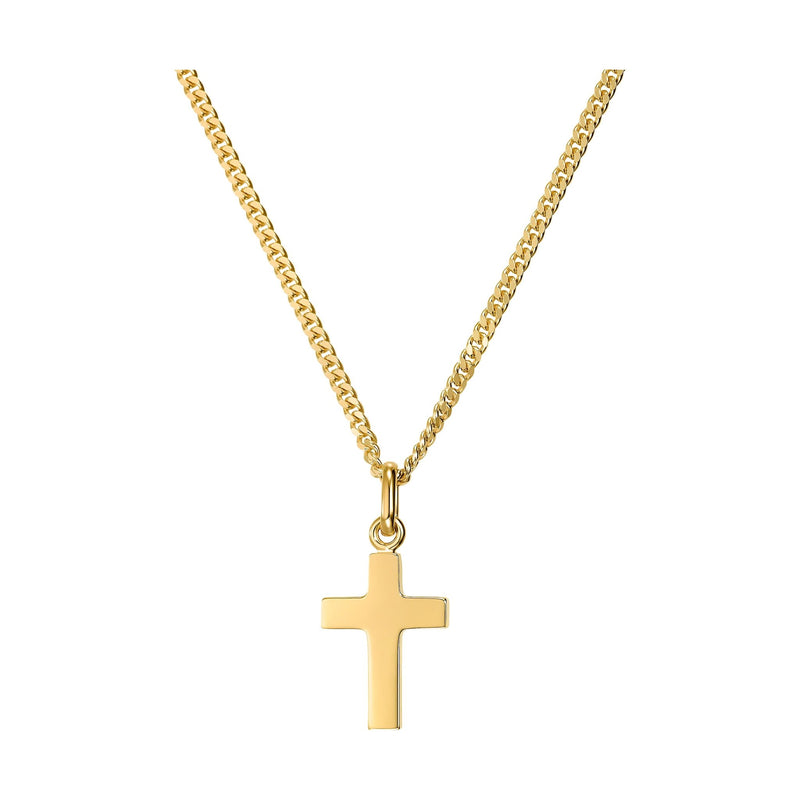 KREUZ HALSKETTE 925 SILBER 18 KARAT VERGOLDET