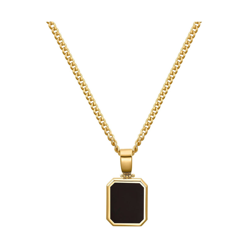 ONYX OKTAGON HALSKETTE 585 GOLD