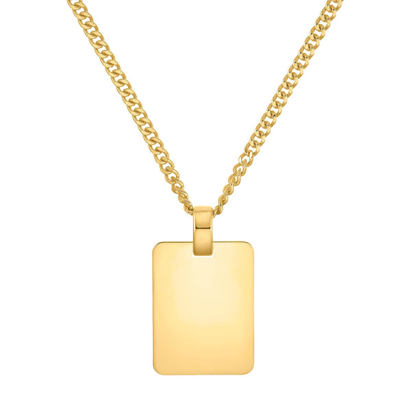 Graveerplaatje, rechthoekige hanger voor een ketting