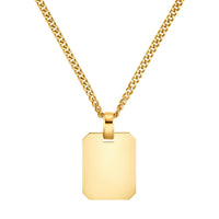 Engraved Octagon Necklace Pendant