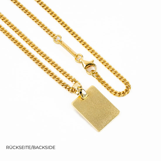 Engraved Rectangular Necklace Pendant, Satin Finish