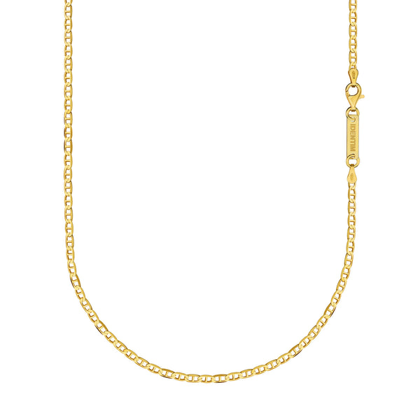 Ketting met pantserbandmotief, gouden ketting, 2,80 mm