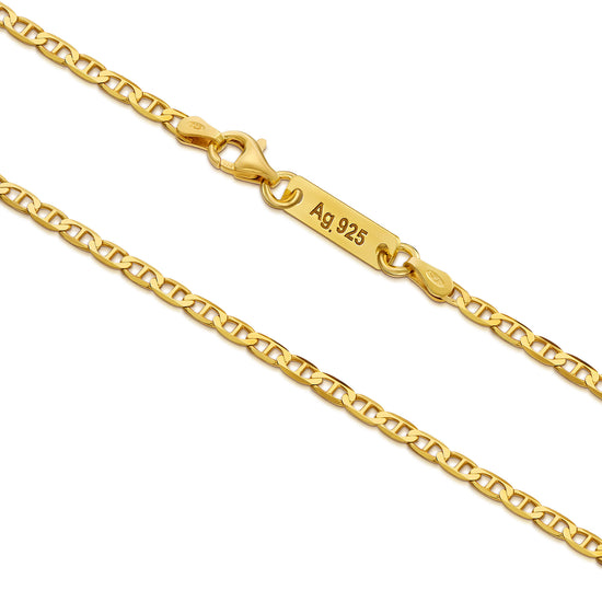 CURB CHAIN 925 SILVER 18 CARAT GOLD PLATED 2,80MM - IDENTIM®
