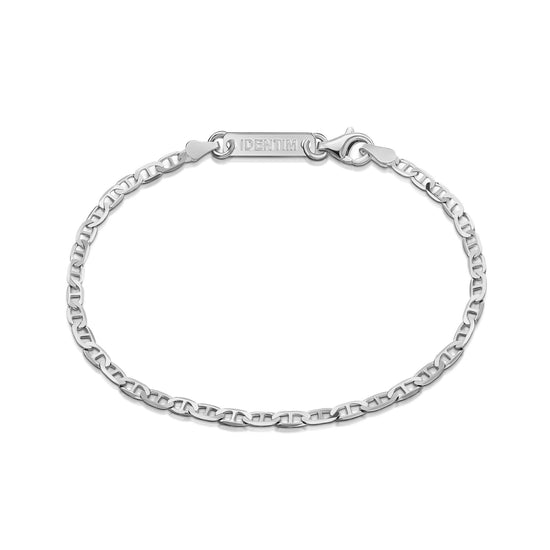 PANZERSTEGKETTE ARMBAND 925 SILBER RHODINIERT 2,80MM - IDENTIM®