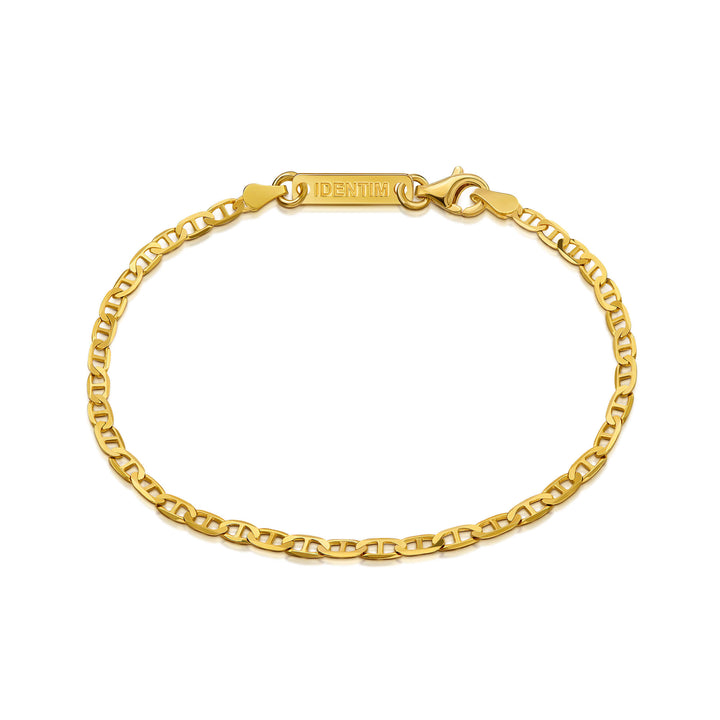 BRANSOLETKA Z ŁAŃCUSZKIEM PANCERNYM, SREBRO 925, 18-KARATOWE ZŁOCENIE, 2,80 MM - IDENTIM®