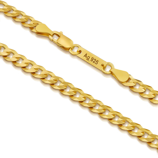 PANZERKETTE ARMBAND 5.00MM 925 SILBER 18 KARAT GOLD VERGOLDET - IDENTIM®