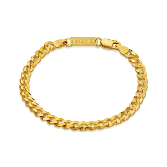 PANZERKETTE ARMBAND 5.00MM 925 SILBER 18 KARAT GOLD VERGOLDET - IDENTIM®