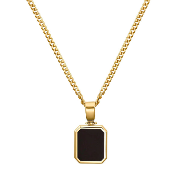 Onyx achthoekige hanger, massief