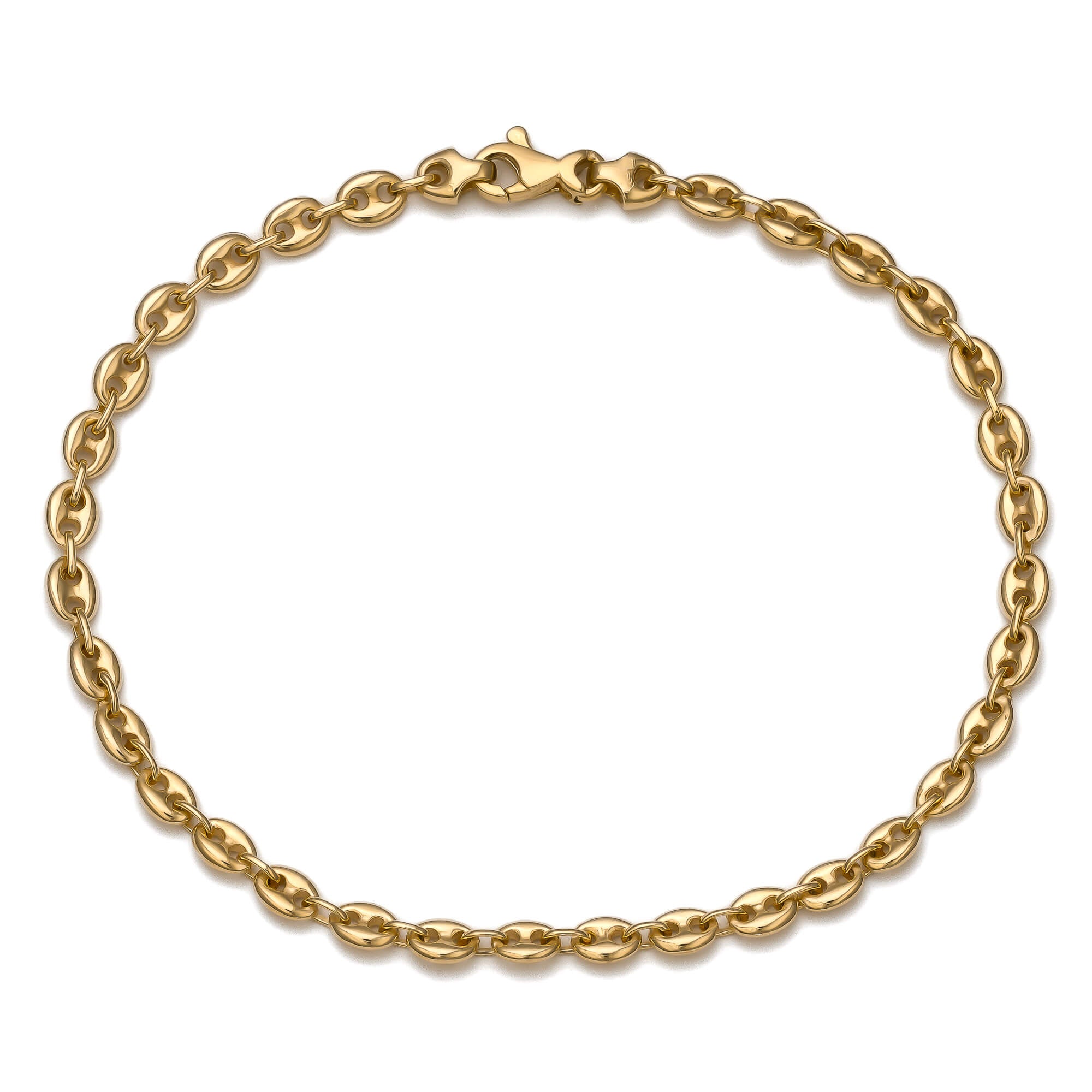 Italienische 14k Gelbgold Diamantschliff Büroklammer Kette