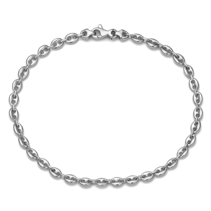 SCHIFFSANKER ARMBAND GOLDARMBAND 3,50MM 585 WEIßGOLD - IDENTIM®