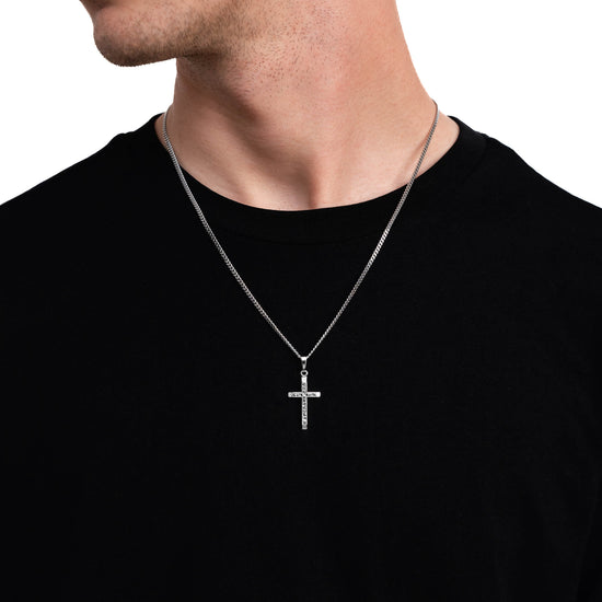 KRUIS COLLIER 925 ZILVER GERHODINEERD - IDENTIM®
