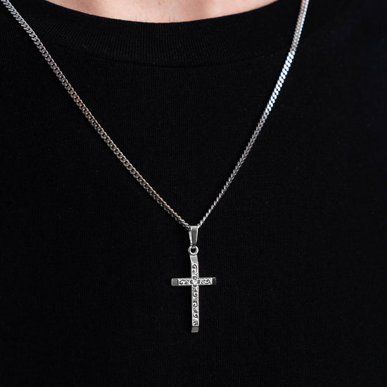 KRUIS COLLIER 925 ZILVER GERHODINEERD - IDENTIM®