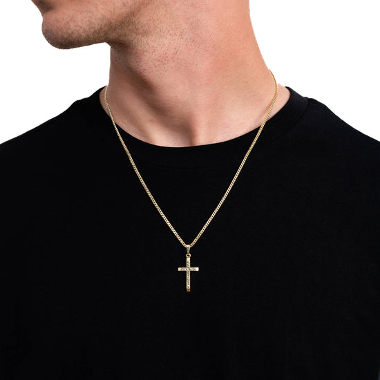 KREUZ HALSKETTE 925 SILBER 18 KARAT VERGOLDET - IDENTIM®