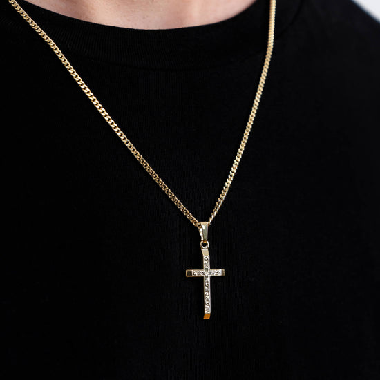 KREUZ HALSKETTE 925 SILBER 18 KARAT VERGOLDET - IDENTIM®