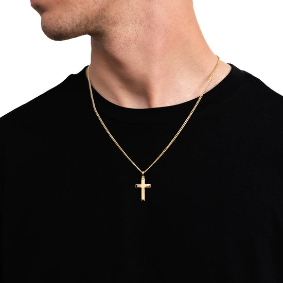KREUZ HALSKETTE 925 SILBER 18 KARAT VERGOLDET - IDENTIM®