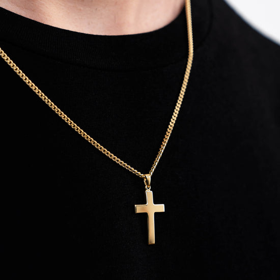 KREUZ HALSKETTE 925 SILBER 18 KARAT VERGOLDET - IDENTIM®