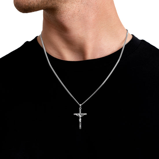 CROSS BODY KETTING 925 ZILVER GERHODINEERD - IDENTIM®
