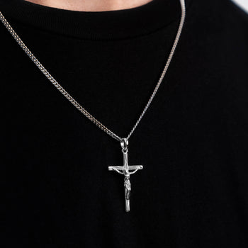 CROSS BODY NECKLACE 925 SILVER RHODIUM PLATED - IDENTIM®