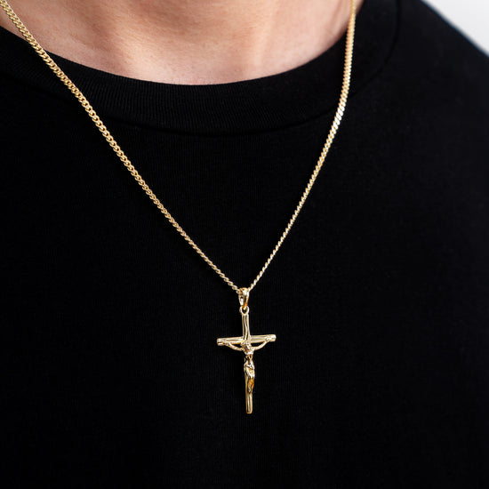 KREUZ KRUZIFIX HALSKETTE 585 GOLD - IDENTIM®