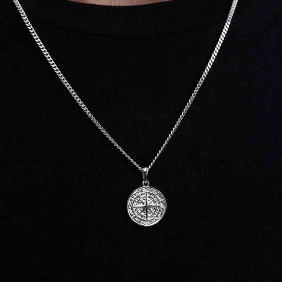 KOMPASS HALSKETTE 925 SILBER RHODINIERT - IDENTIM®