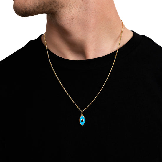 NAZAR AUGE HALSKETTE 925 SILBER 18 KARAT VERGOLDET - IDENTIM®