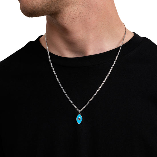 NAZAR OOG KETTING 925 ZILVER GERHODINEERD - IDENTIM®
