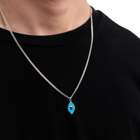 NAZAR OOG KETTING 925 ZILVER GERHODINEERD - IDENTIM®