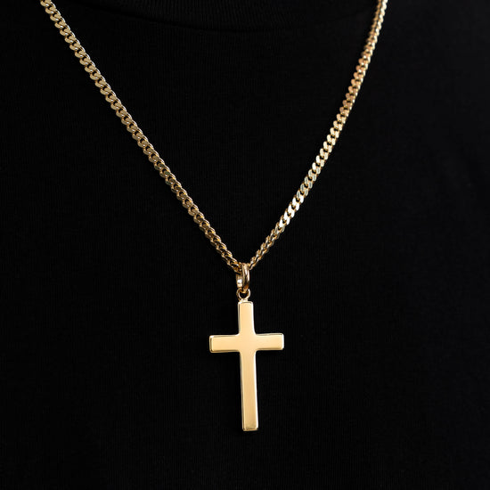 CROSS NECKLACE 925 SILVER 18 CARAT GOLD PLATED - IDENTIM®