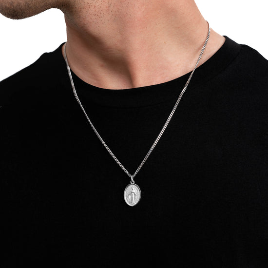 MADONNA NECKLACE 925 SILVER RHODIUM-PLATED - IDENTIM®