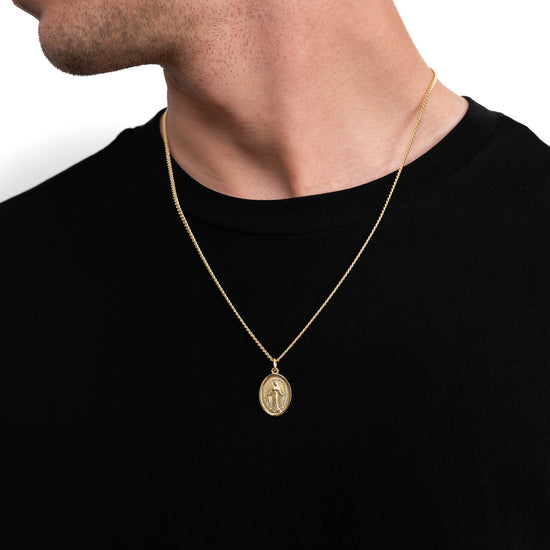 MADONNA NECKLACE 925 SILVER 18 CARAT GOLD PLATED - IDENTIM®