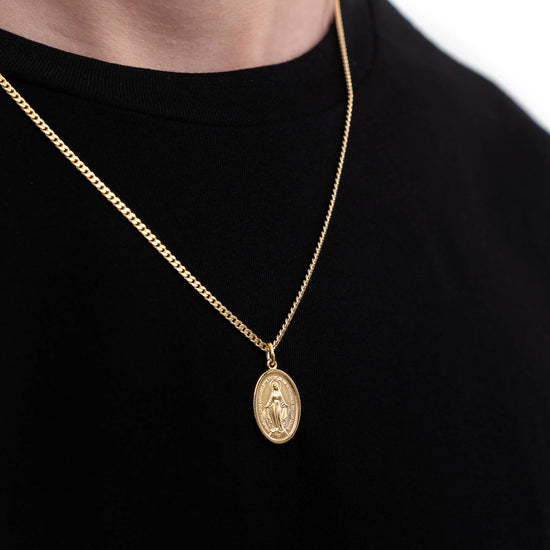 MADONNA NECKLACE 925 SILVER 18 CARAT GOLD PLATED - IDENTIM®