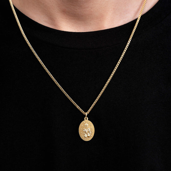 MADONNA NECKLACE 925 SILVER 18 CARAT GOLD PLATED - IDENTIM®