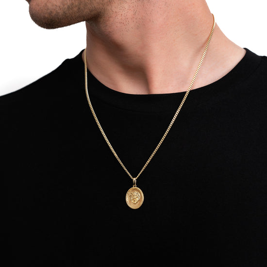 LÖWE HALSKETTE 925 SILBER 18 KARAT VERGOLDET - IDENTIM®