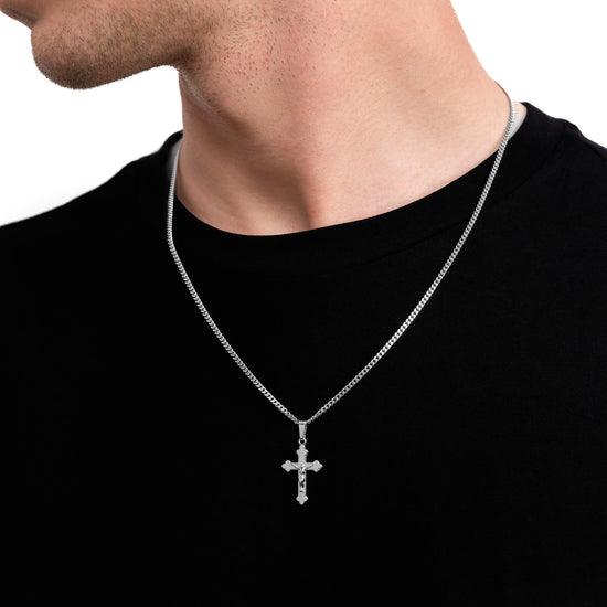 CROSS BODY KETTING 925 ZILVER GERHODINEERD - IDENTIM®
