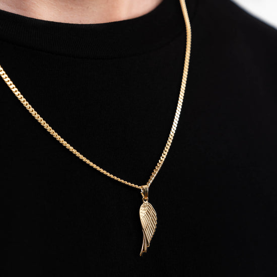 FLÜGEL HALSKETTE 925 SILBER 18 KARAT VERGOLDET - IDENTIM®