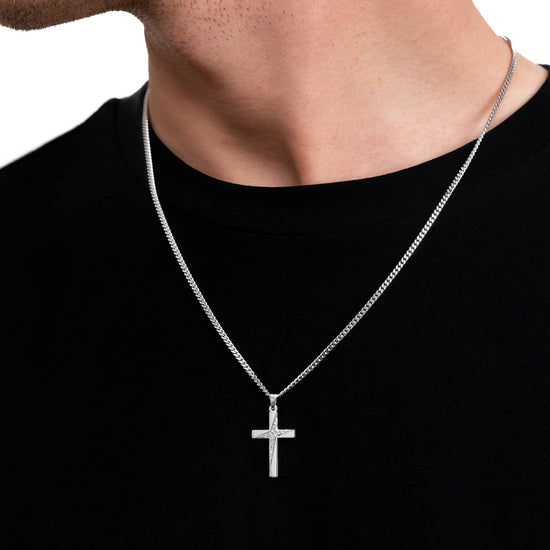 KRUIS COLLIER 925 ZILVER GERHODINEERD - IDENTIM®