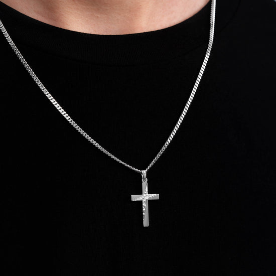 KRUIS COLLIER 925 ZILVER GERHODINEERD - IDENTIM®