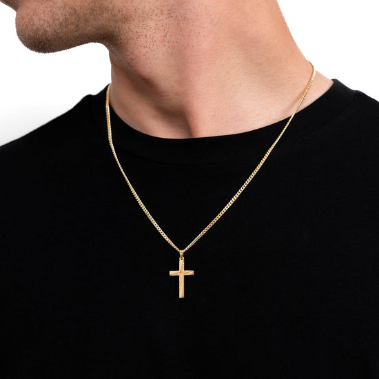 KREUZ HALSKETTE 925 SILBER 18 KARAT VERGOLDET - IDENTIM®